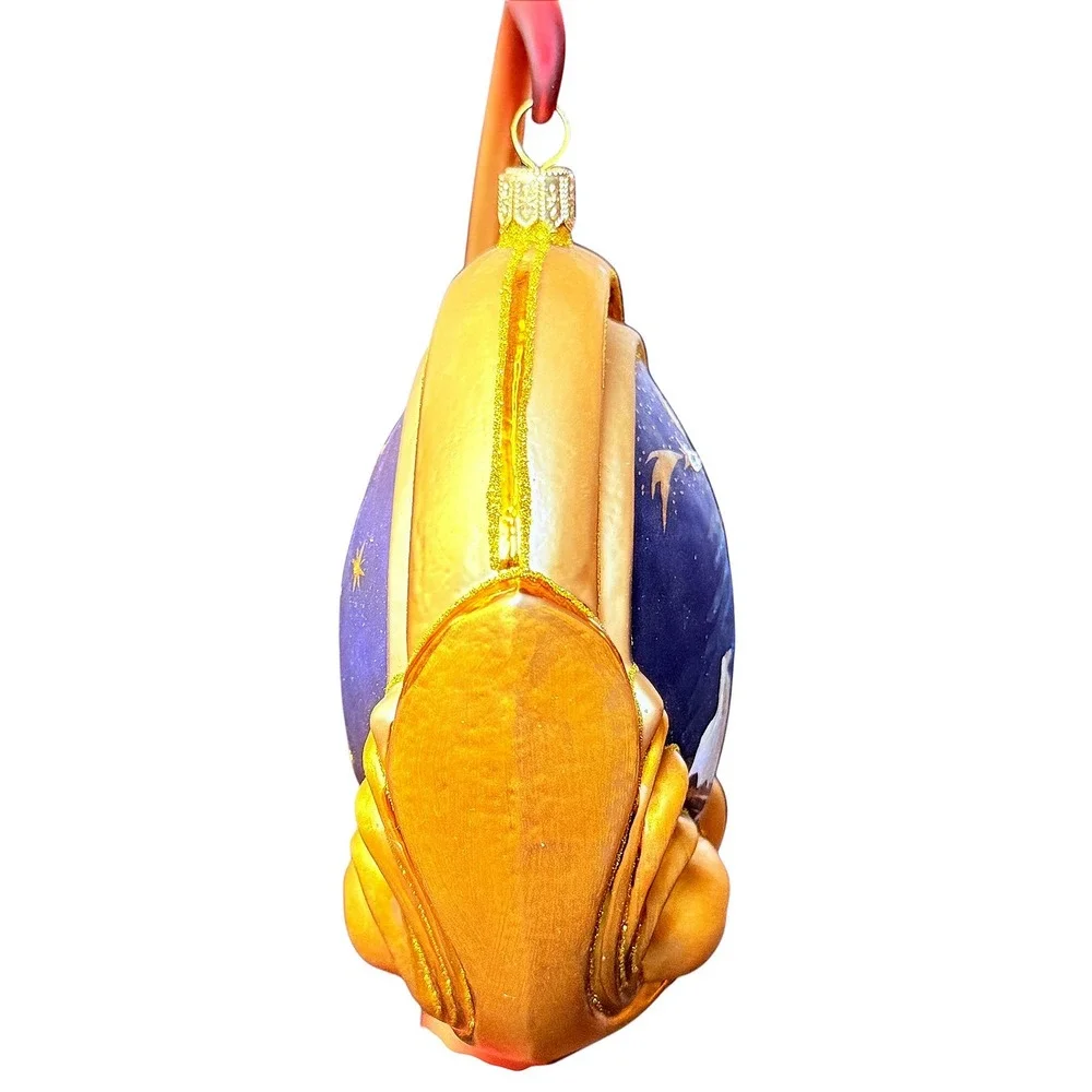 Bombkarnia Glass Holy Family Nativity‎ Scene Medallion Ornament and Glass Stand